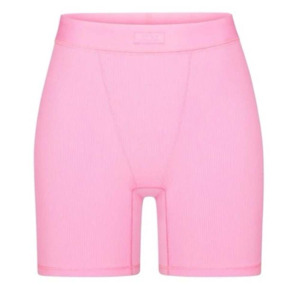Skims Soft Lounge Rib Boxer in Bubblegum